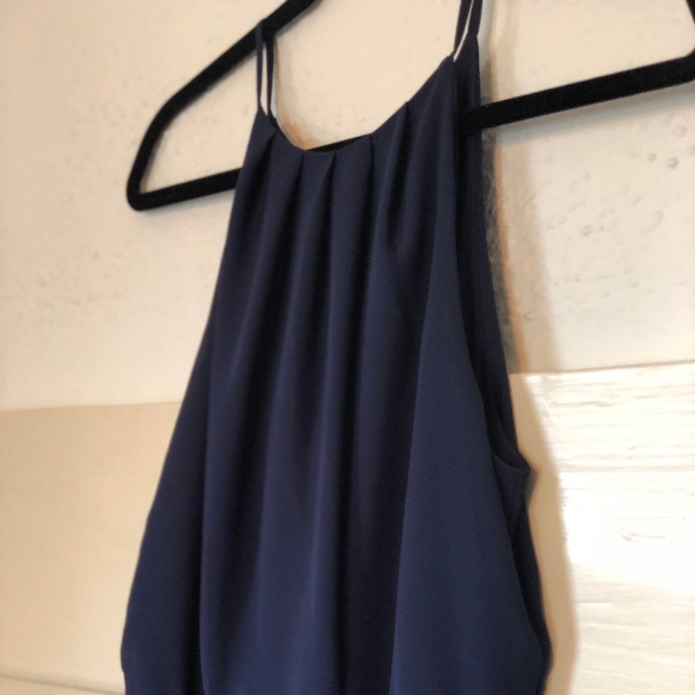 Lush Deep Blue Silk Cocktail Dress